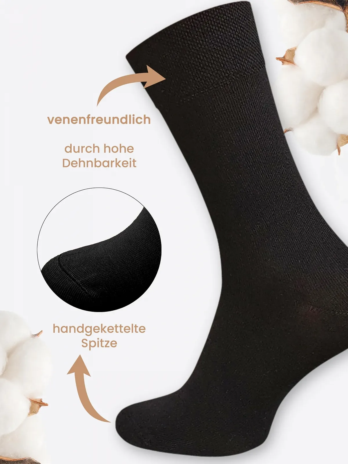 Носки Cotton Prime Без резинки и шва 10 пар, 80% хлопка, Удобные носки для здоровья с комфортным поясом для мужчин и женщин, фото №3