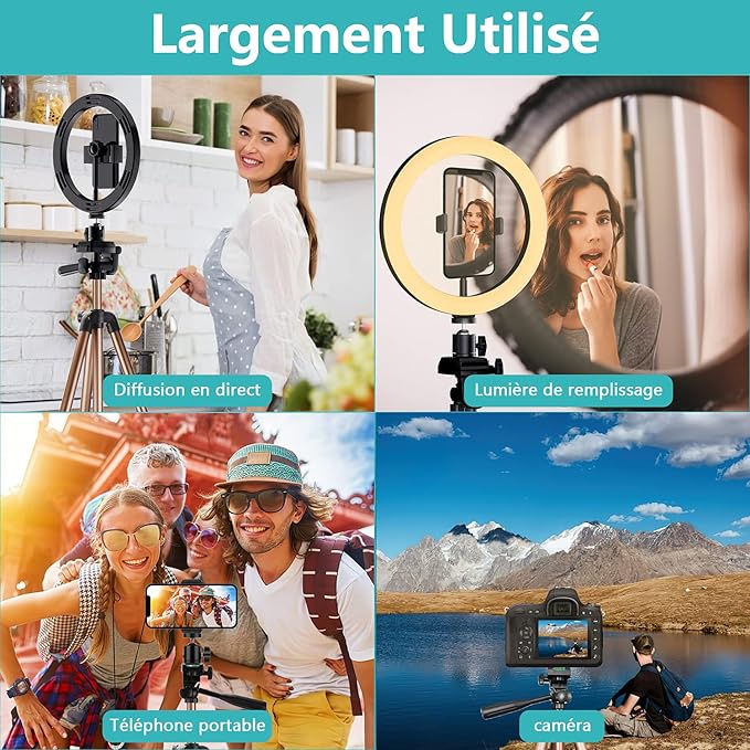 Кільцева лампа зі штативом PEYOU 10" Black, фото №6