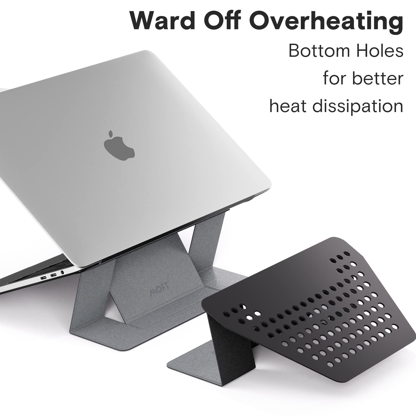 Підставка для ноутбука MOFT, складана з 2 регульованими кутами, покращує поставу, сумісна з MacBook Air, MacBook Pro 11-16 дюймів, самоклеюча, срібна, фото №4 Підставка для ноутбука MOFT, складана з 2 регульованими кутами, покращує поставу, сумісна з MacBook Air, MacBook Pro 11-16 дюймів, самоклеюча, срібна, фото №4