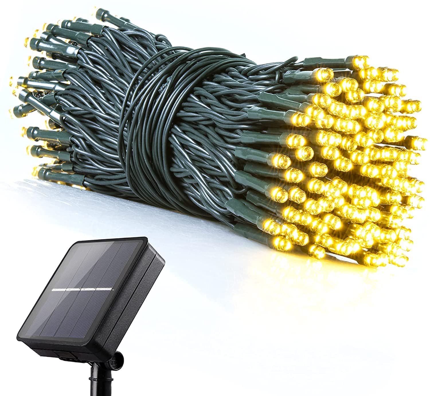 Сонячна гірлянда Koopower KP8915A 100 LED, 10 метрів, зелений дріт, теплий білий, фото №1