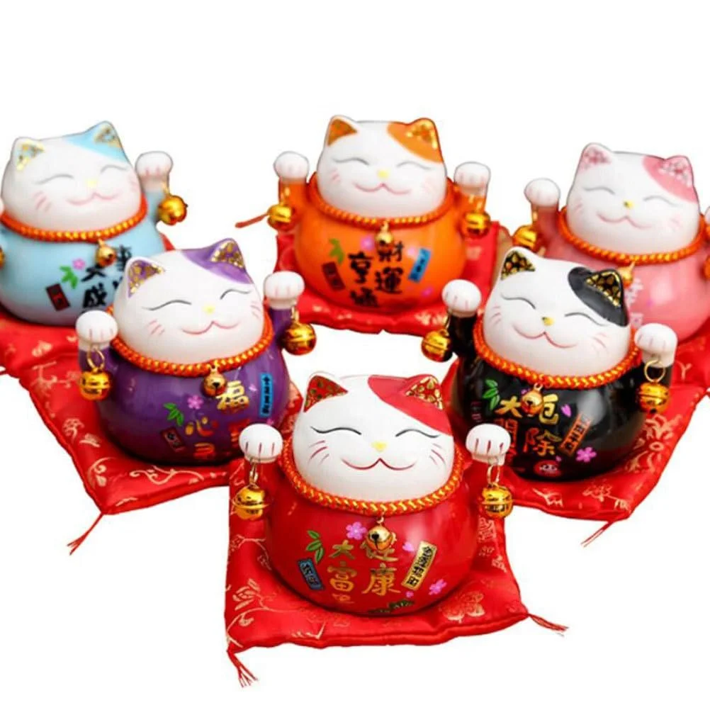 Скарбничка VOSAREA Lucky Cat Керамічна Neko, фото №5