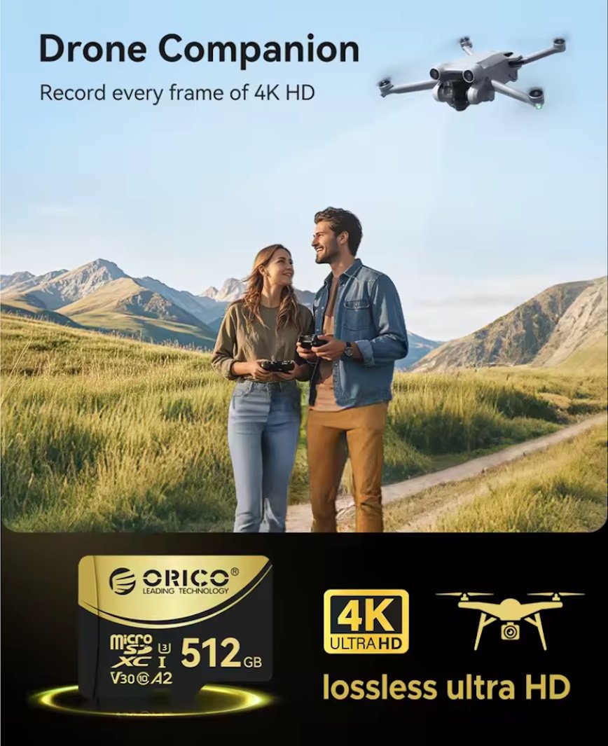 Карта памяти Orico 512Gb microSDXC UHS-I U3 V30 A2 4K, фото №5