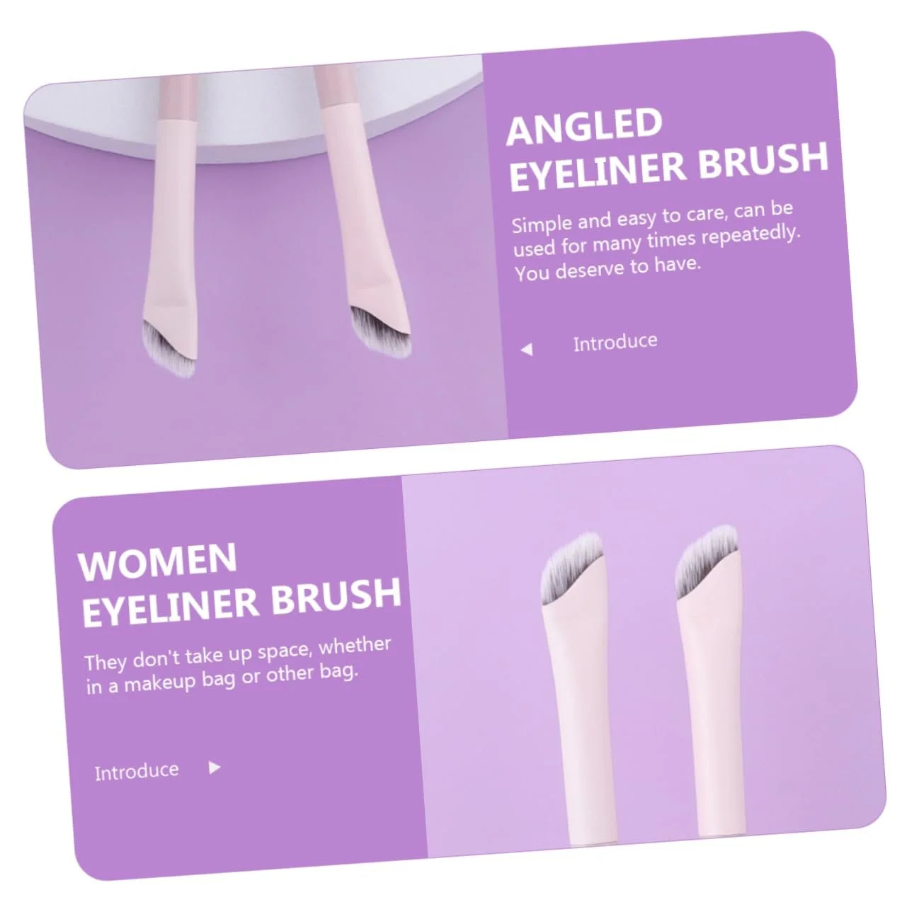 Набір пензлів для підводки очей COHEALI Кутовий, фото №6