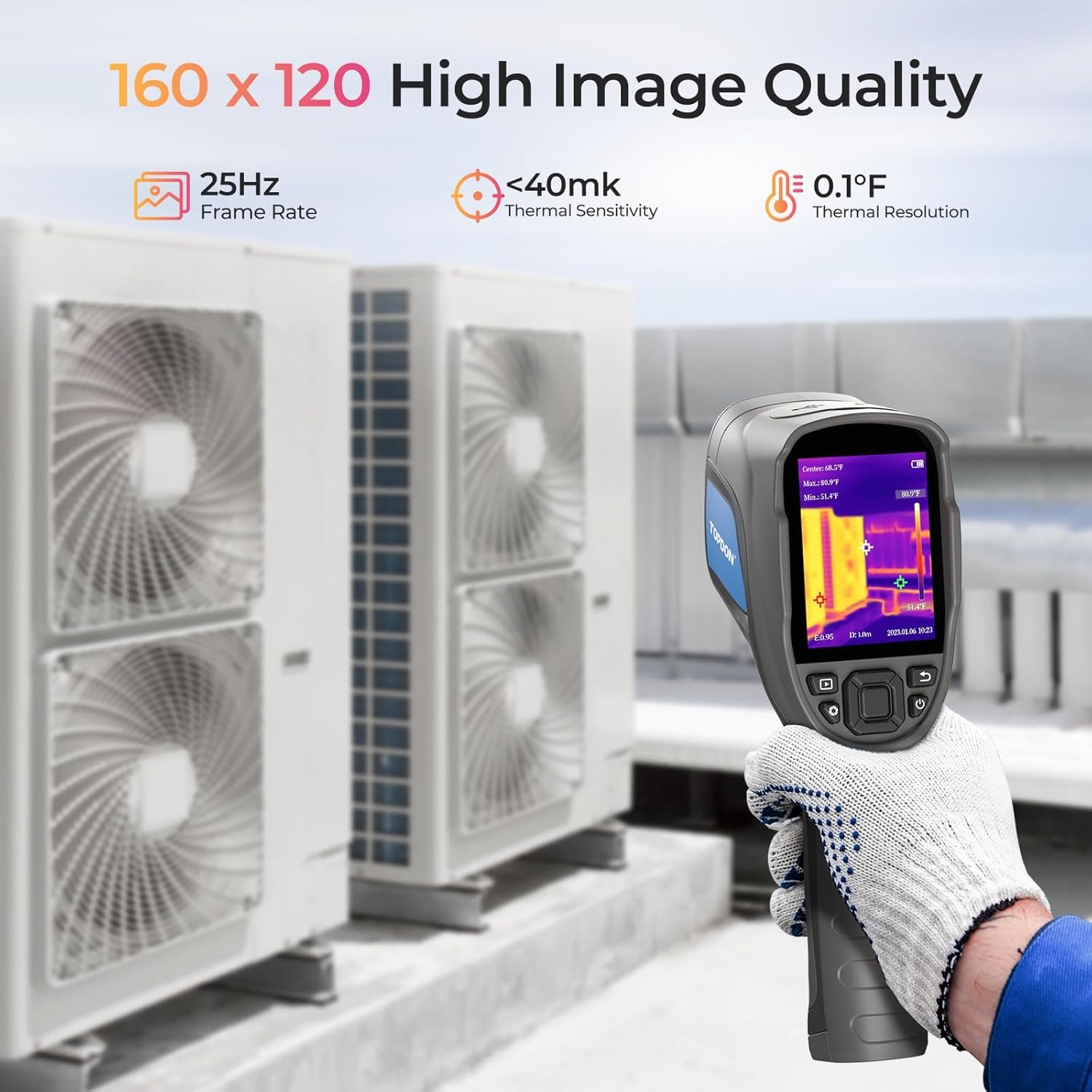 Тепловізійна камера TOPDON TC004 Lite 240 x 180 40mk 25Hz Чорна, фото №4