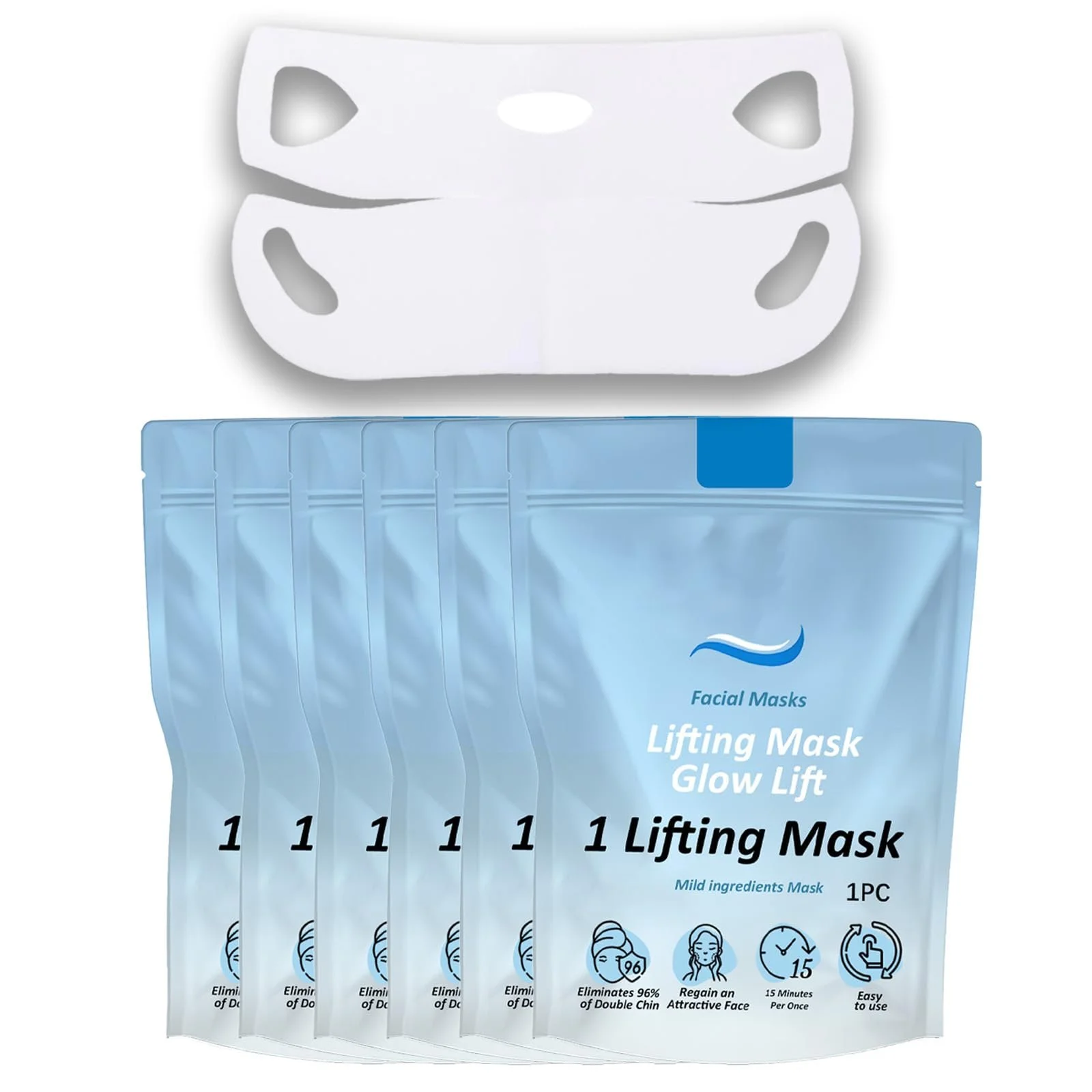 Маска для обличчя Soleneva V-line гіалуронова 6 шт, фото №1