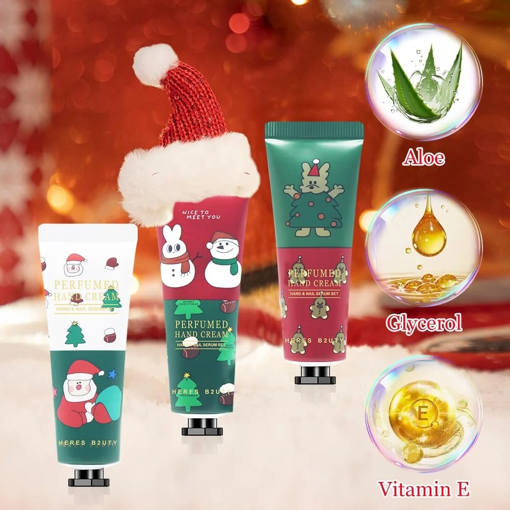 Набор рождественских кремов для рук Увлажняющие кремы для ухода за руками для сухой кожи Рождественский подарочный набор для женщин/мам/мужчин, фото №2 Набор рождественских кремов для рук Увлажняющие кремы для ухода за руками для сухой кожи Рождественский подарочный набор для женщин/мам/мужчин, фото №2
