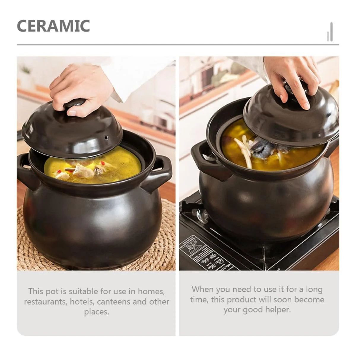 Мини-кастрюля VANZACK Керамическая Термостойкая Черный для риса и детского питания, фото №7 Мини-кастрюля VANZACK Керамическая Термостойкая Черный для риса и детского питания, фото №7