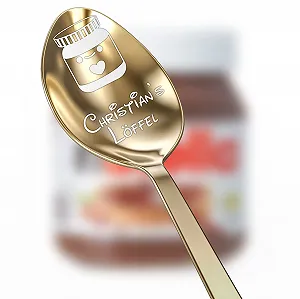 Ложка Geschenkfreude Золотистий з гравіюванням імені - Фото 1