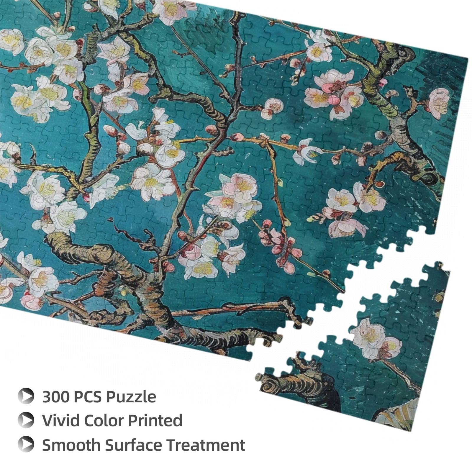 Деревянный пазл Цветущий миндаль 300 деталей с коробкой для хранения, фото №2
