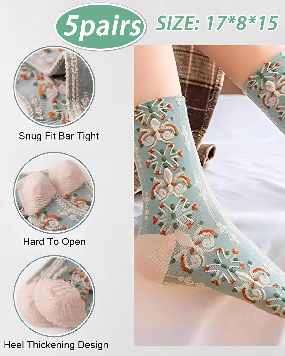 Шкарпетки Жіночі Бавовняні З квітковим візерунком, фото №2 Шкарпетки Жіночі Бавовняні З квітковим візерунком, фото №2