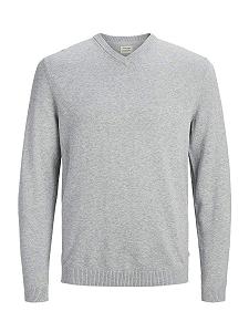 Джемпер з V-подібним вирізом JACK & JONES Чоловічий в'язаний - Фото 1