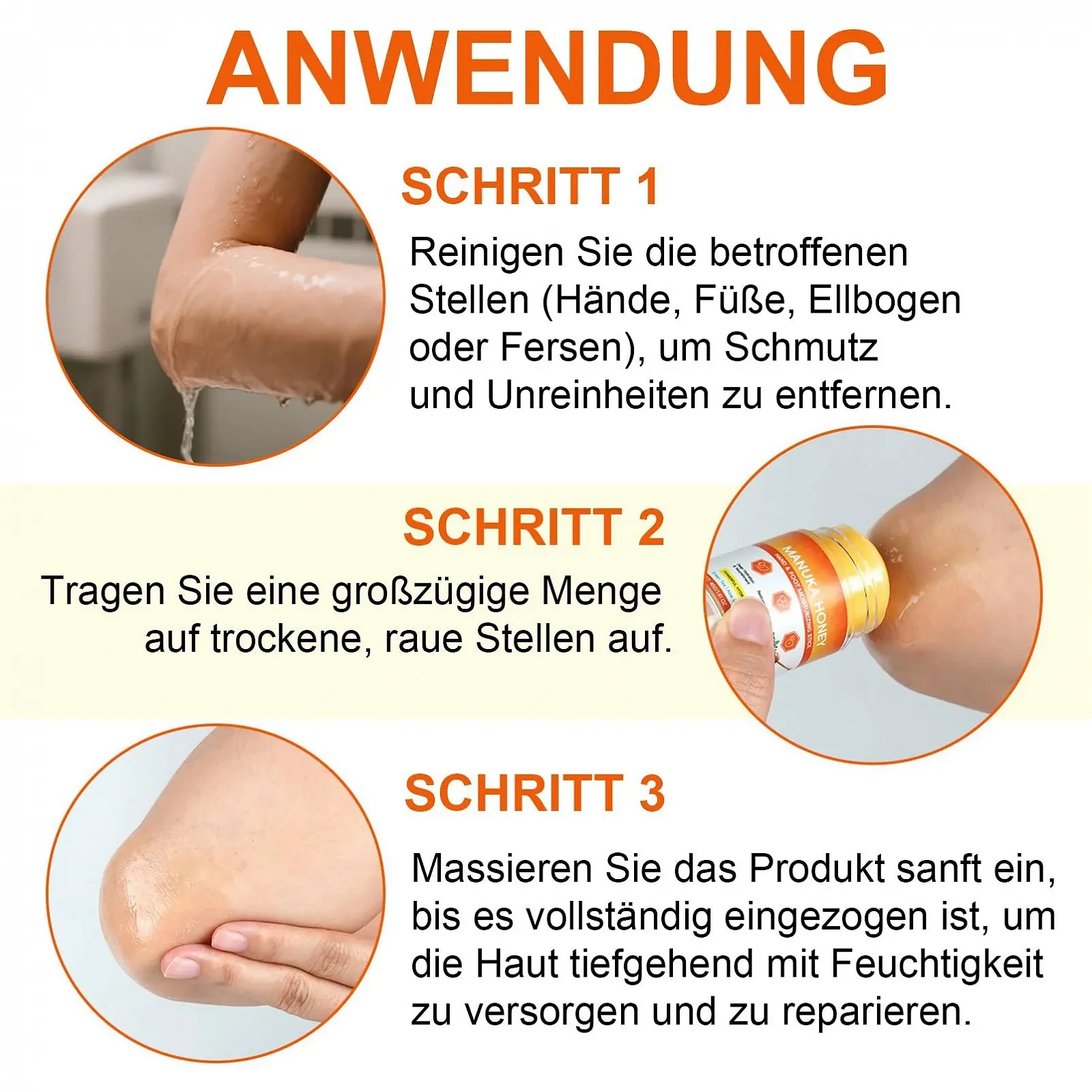 Крем для ног Honey Foot Cream Manuka от мозолей и трещин в форме стика 2 шт., фото №7