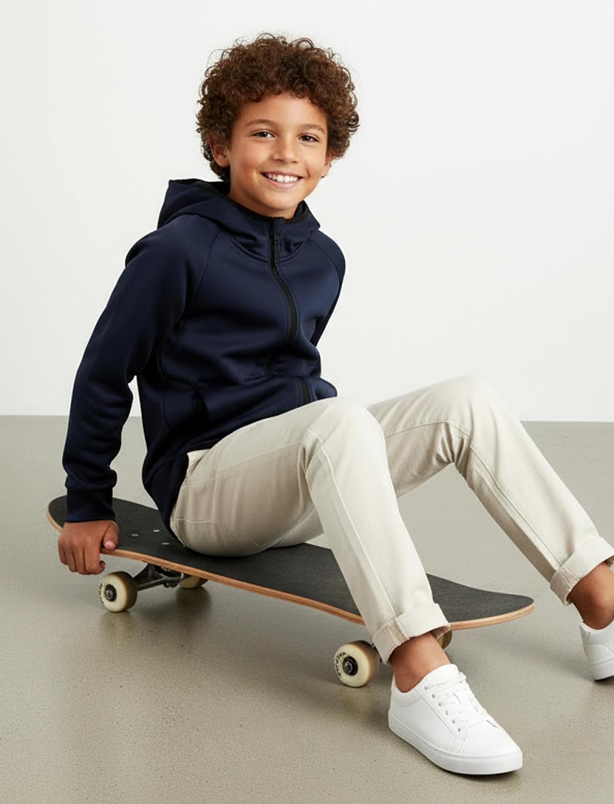 Худи PatPat с капюшоном на молнии для мальчиков, 6-12 лет, легкая осенняя зимняя толстовка, дышащая, мягкая, серая, темно-синяя, черная, фото №6