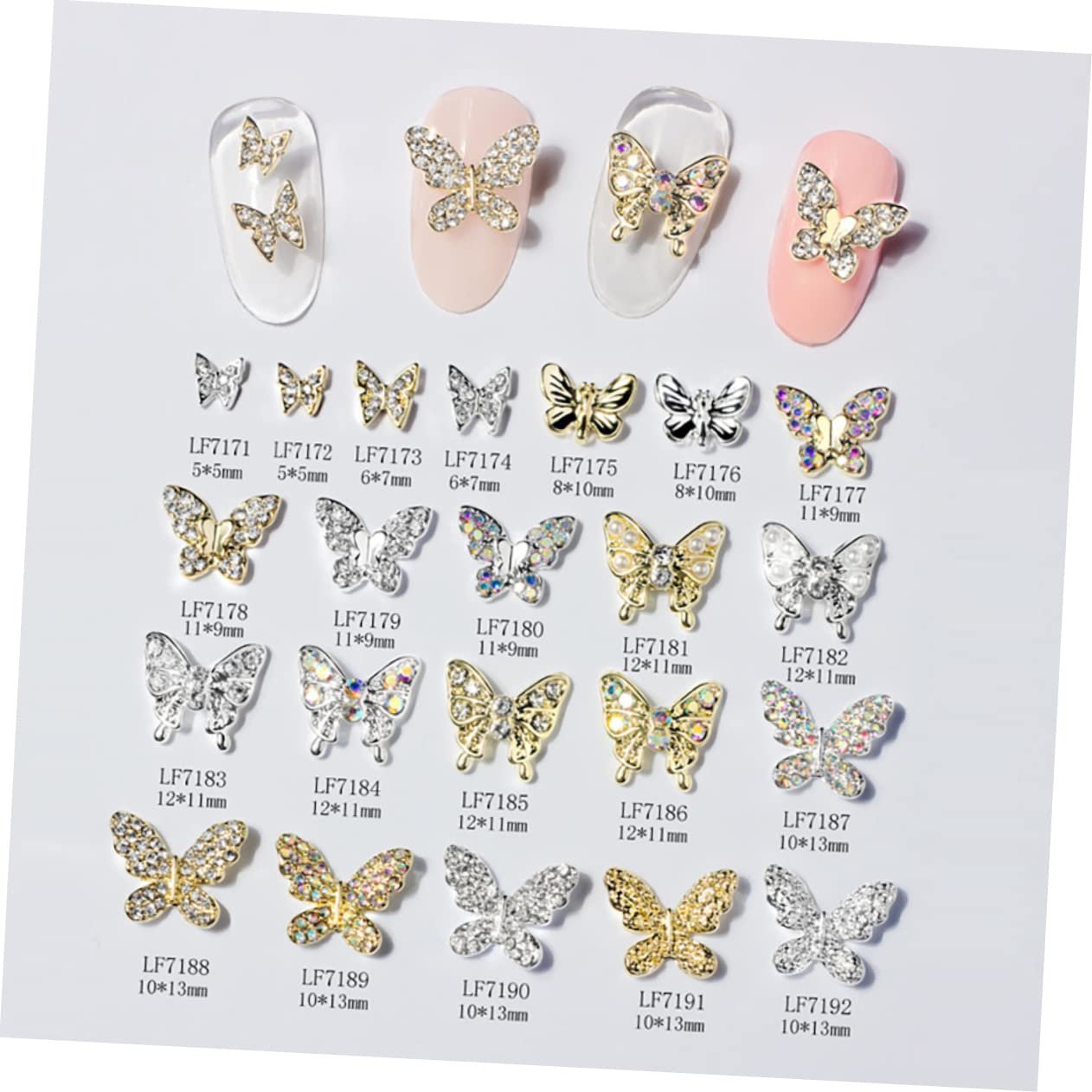 Підвіски для нігтів Healeved Метелики 22 шт., фото №9