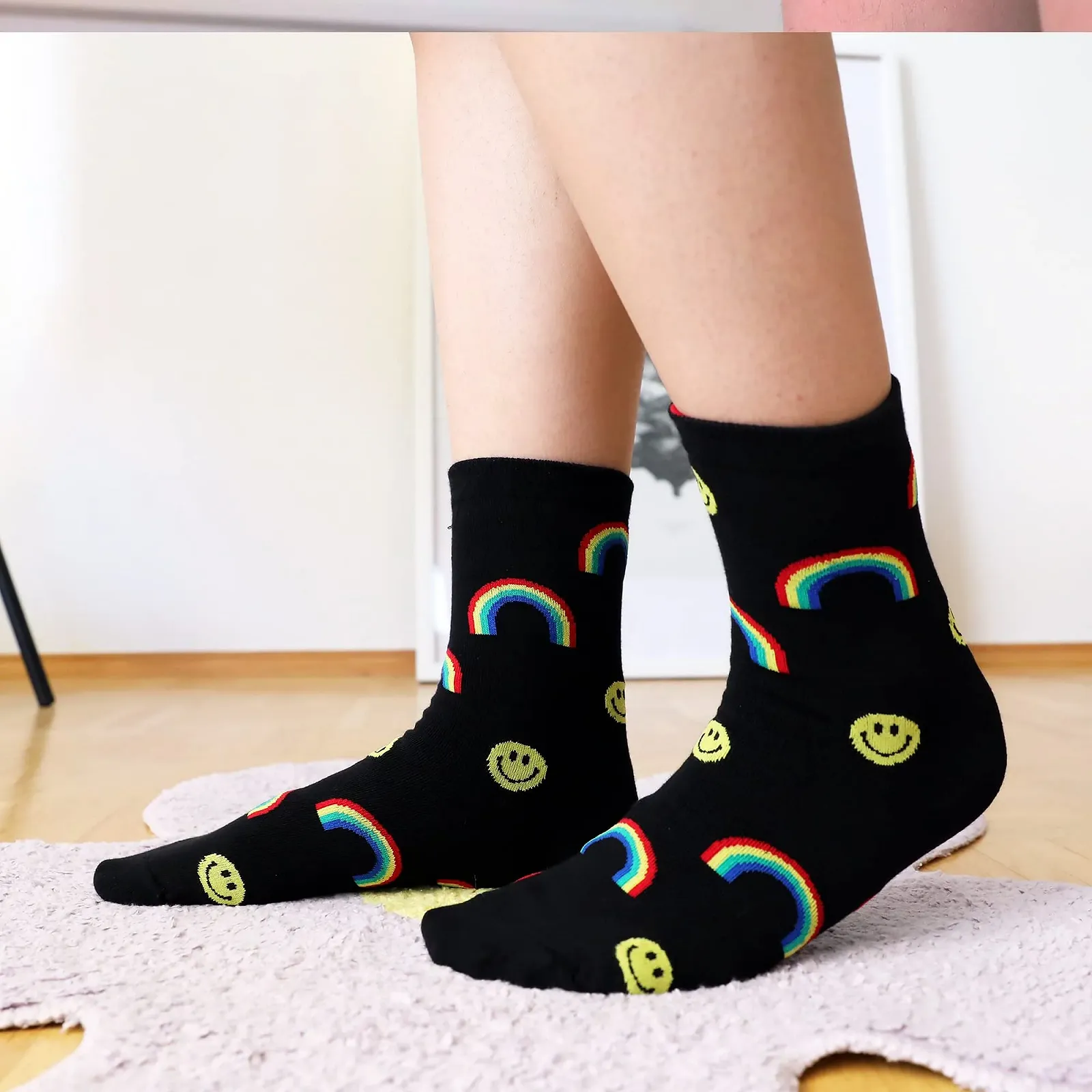 Носки Generic Smile Rainbow _4 Colours, Multi, 35-39, W-L-010, Белый, Черный, Multi, W-L-013, Белый, Черный, Multi, фото №3 Носки Generic Smile Rainbow _4 Colours, Multi, 35-39, W-L-010, Белый, Черный, Multi, W-L-013, Белый, Черный, Multi, фото №3