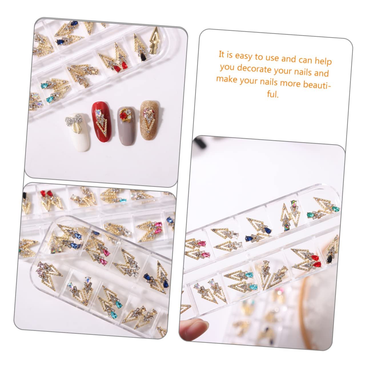 Подвески для ногтей Стрелы из сплава 24 x 12 Кристалл Стразы 3D, фото №5