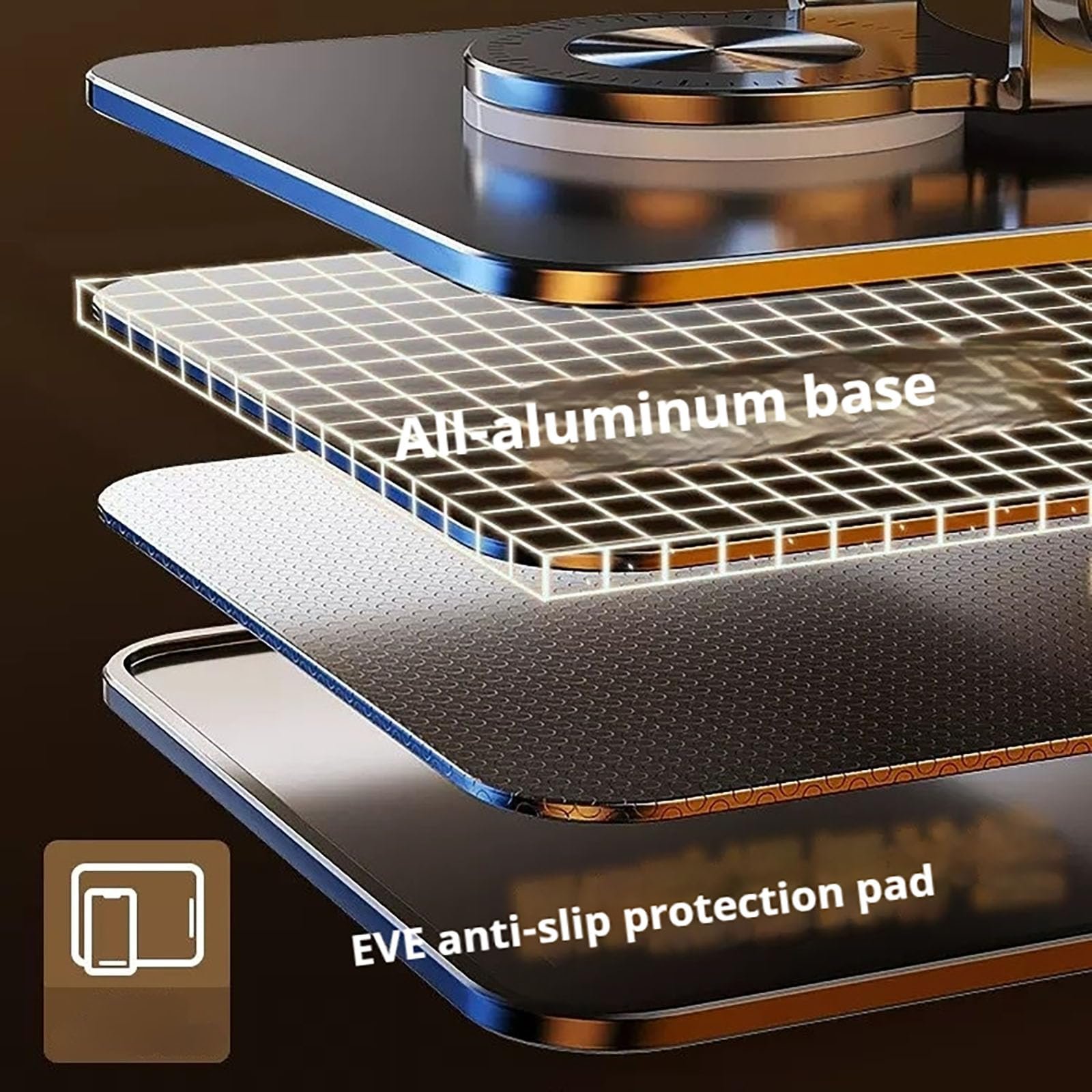 Подставка для ноутбука Rotiva Rotating, регулируемая, с вращающимся основанием 360
, складная, портативная, алюминиевая, для планшетов 10-17 дюймов, серая, фото №7 Подставка для ноутбука Rotiva Rotating, регулируемая, с вращающимся основанием 360
, складная, портативная, алюминиевая, для планшетов 10-17 дюймов, серая, фото №7