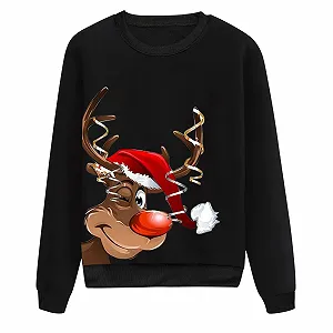 Женская Толстовка HUIFUAO Merry Christmas, Рождественский Джемпер, Снеговик, С длинными Рукавами, Рождественские Топы synthetic.ua - Фото 1