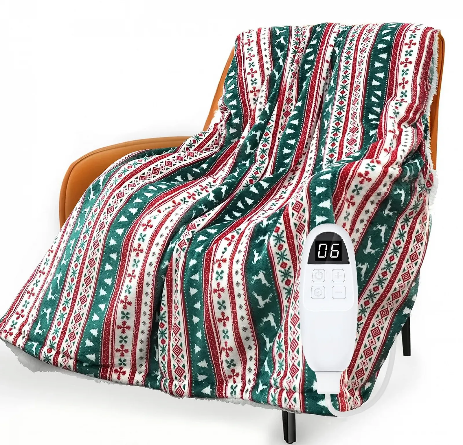 Електрична ковдра PRANITE Sherpa Flannel 200 x 180 см, Червона, фото №1