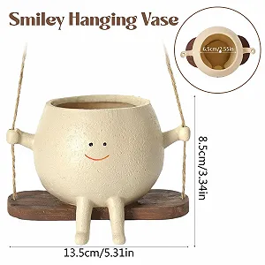 Подвесной цветочный горшок Swing Face улыбающееся лицо для суккулентов и цветов synthetic.ua - Фото 1