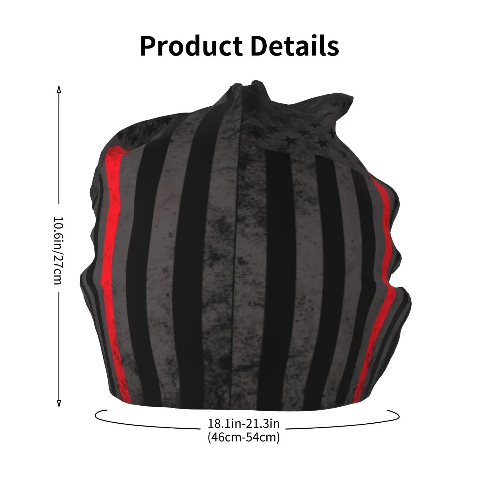 Шапка LOUJIN Fireman Thin Red Line для хлопчиків, slouchy, тепла в'язана, один розмір, фото №5