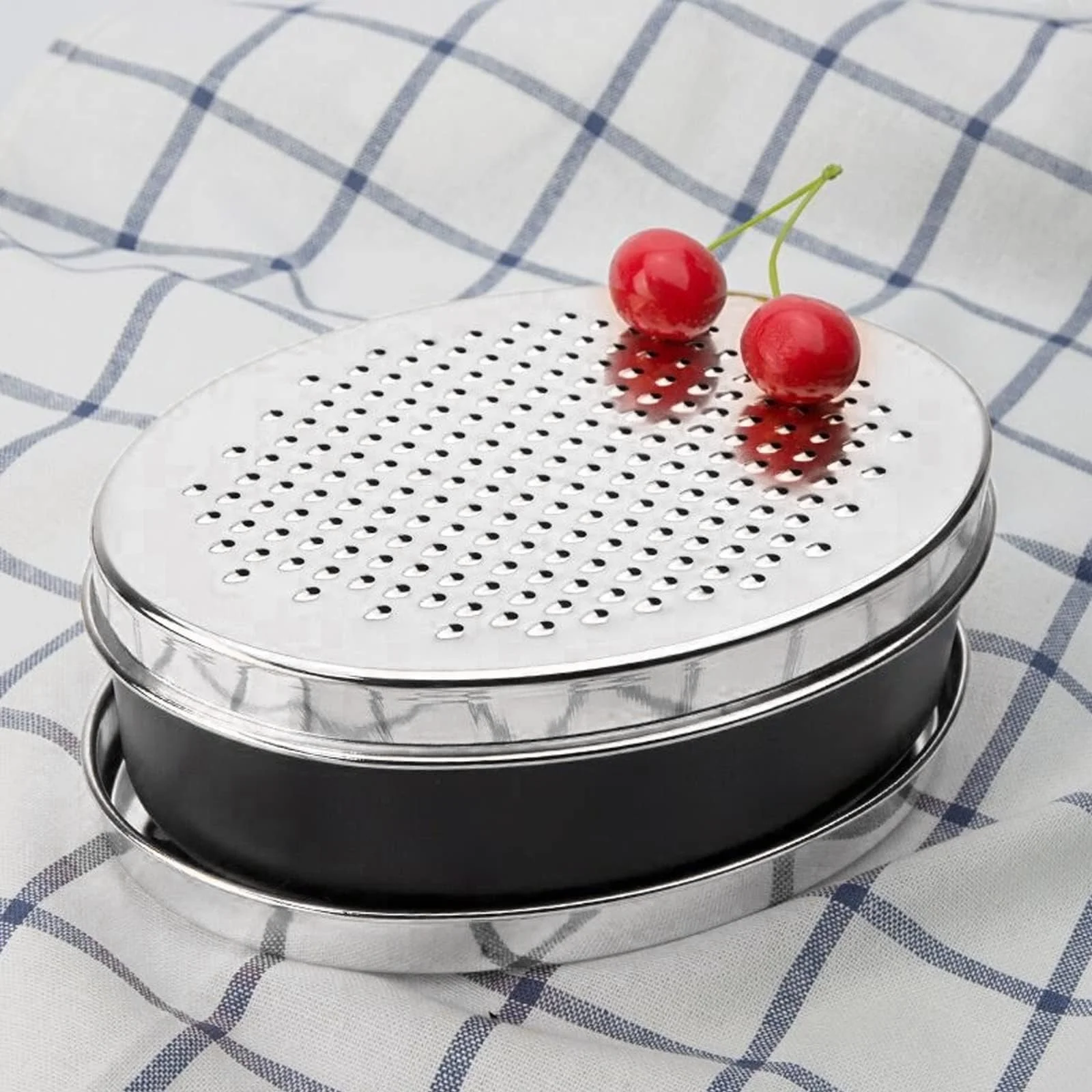 Терка для сиру з контейнером Berglander, для овочів з нержавіючої сталі, подвійна, фото №7