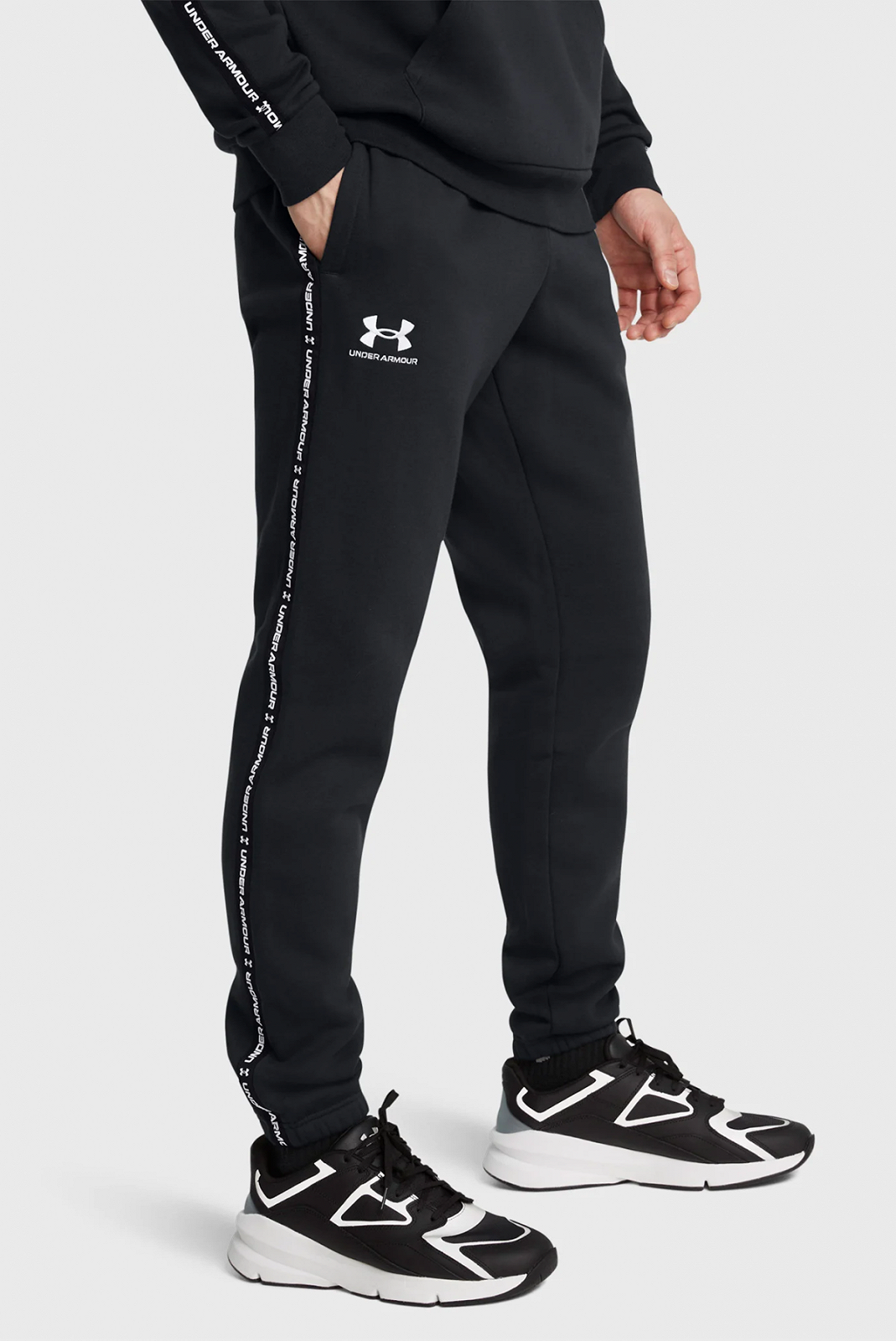 Штаны Under Armour Icon Fleece Jgr Taping 1389358-001 Черный XL, фото №1