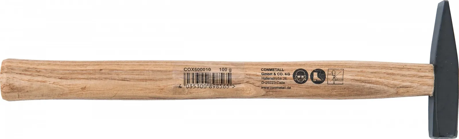Молоток слюсарний CONNEX COX600010 з дерев'яною ручкою 100 г, фото №2
