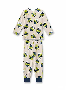 Піжама Sanetta для хлопчиків бежева synthetic.ua - Фото 1