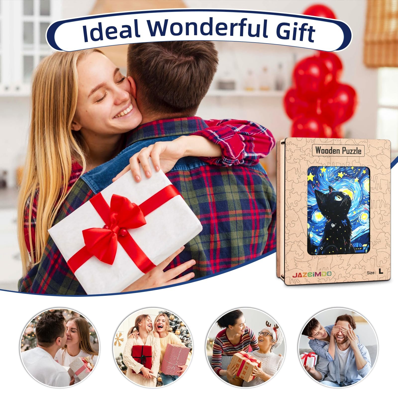 Дерев'яний пазл Кіт Унікальна форма тварин 270 елементів 28.5 x 36 см, фото №7 Дерев'яний пазл Кіт Унікальна форма тварин 270 елементів 28.5 x 36 см, фото №7