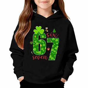 Пуловер St Patrick's Day для дівчат, з принтом, м'який фліс - Фото 1