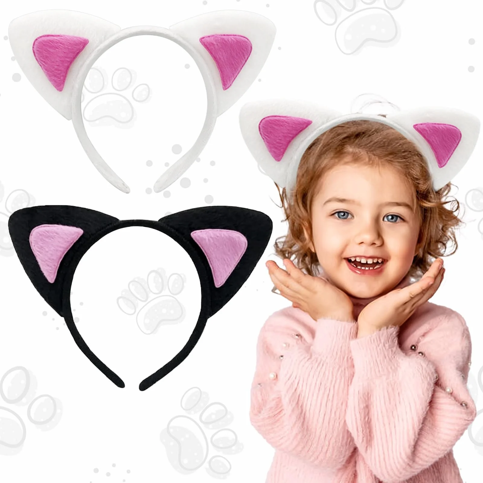 Набір з 2 милих обручів на голову з котячими вушками, фото №7
