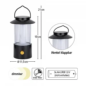 Настільна лампа-ліхтар LED Ideen mit Herz З ручкою Ø 11,5 см Батарейки Таймер synthetic.ua - Фото 1