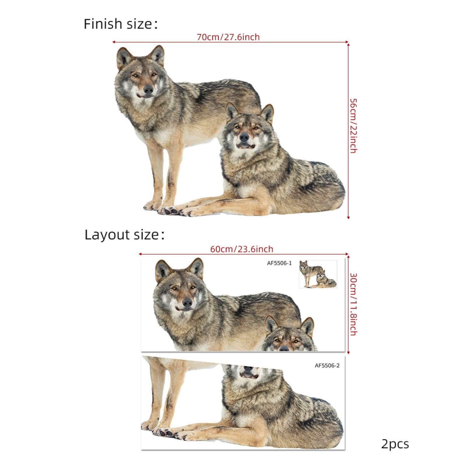 Наклейка на стіну Вовк DIY Матова, фото №2