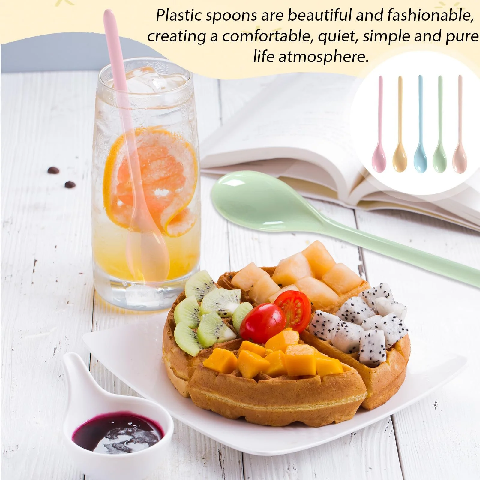 Набір пластикових ложок 5 шт., Меламінові, фото №6