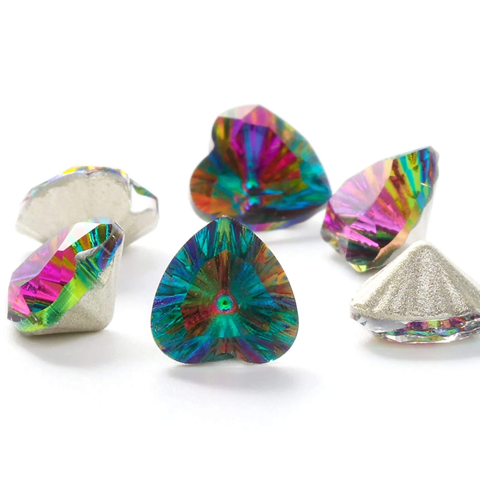 Стрази Форми Серця No Brand 10 мм, випадковий колір, 20 шт, фото №4