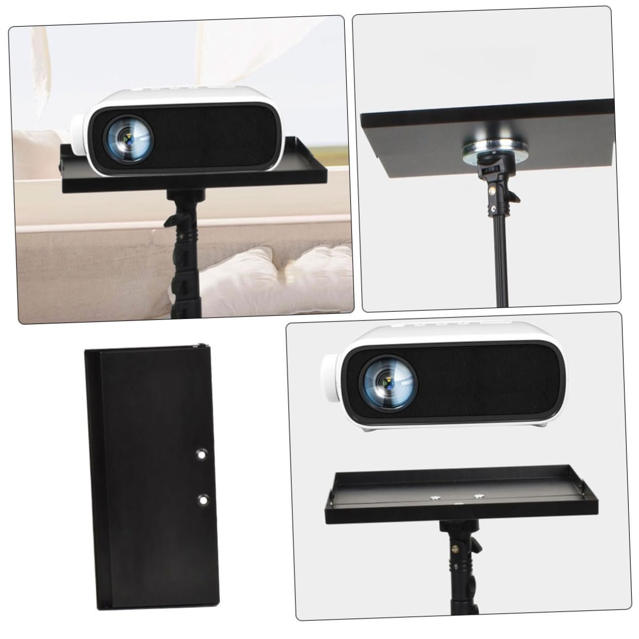 Стойка для проектора Veemoon с металлической полкой Портативный держатель для ноутбука, устойчивая подставка из металла Держатель для проектора Дополнительная полка, фото №9