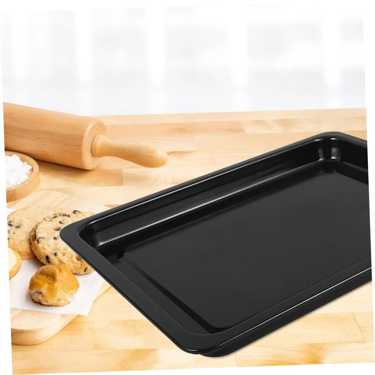 Противень для выпечки прямоугольный эмалированный глубокий для мяса рыбы и овощей Черный, фото №6