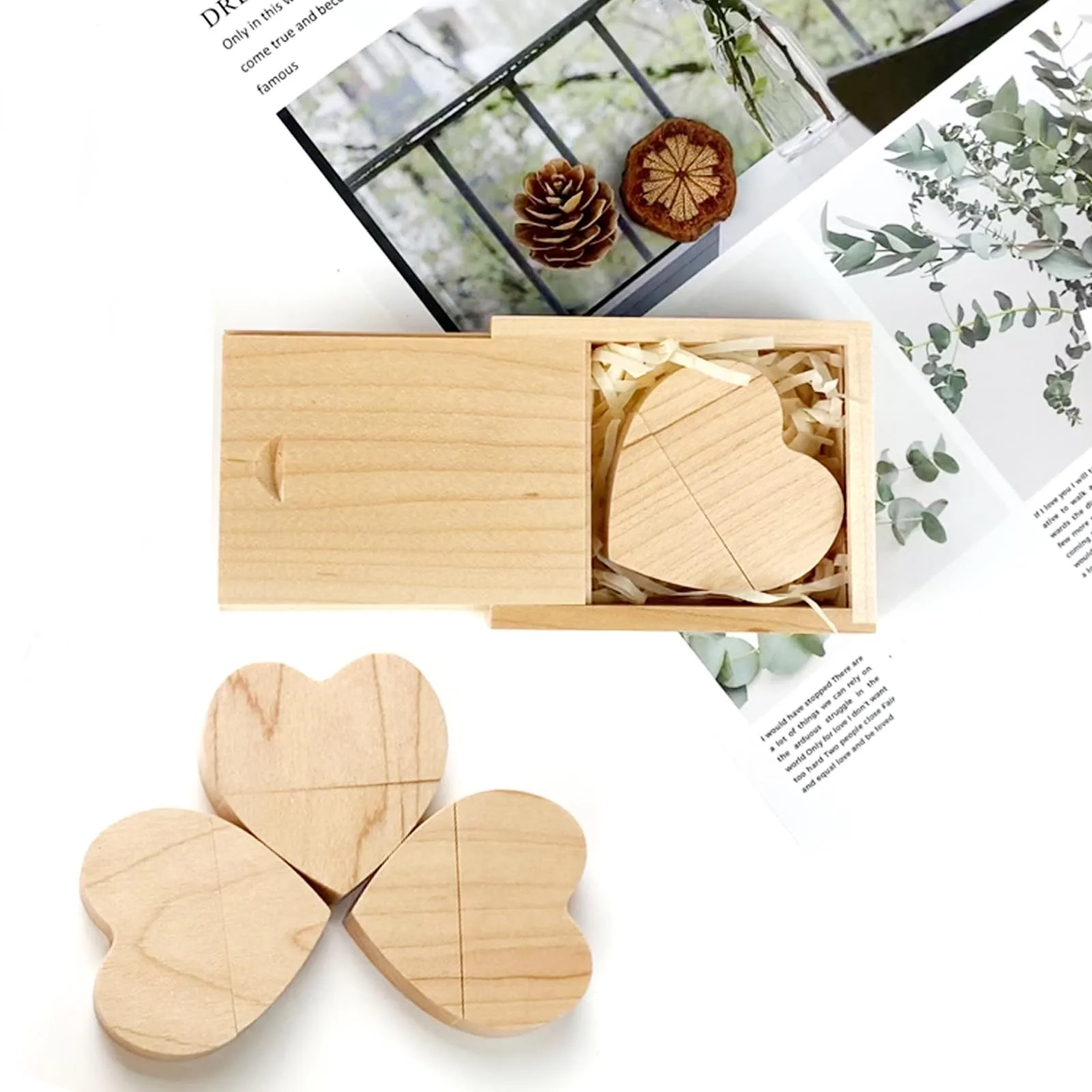 USB-накопичувач TATMOHIK 64 ГБ USB 3.0 Wooden Heart Maple з дерев'яною коробкою, фото №5 USB-накопичувач TATMOHIK 64 ГБ USB 3.0 Wooden Heart Maple з дерев'яною коробкою, фото №5
