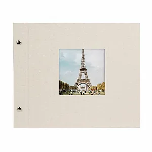 Фотоальбом на винтах Goldbuch Bella Vista С вырезом для фотографий 39 x 31 см, 40 страниц с защитными разделителями Расширяемый Лен, Серый, 28, Песочно-серый, 30 x 25 см synthetic.ua - Фото 1