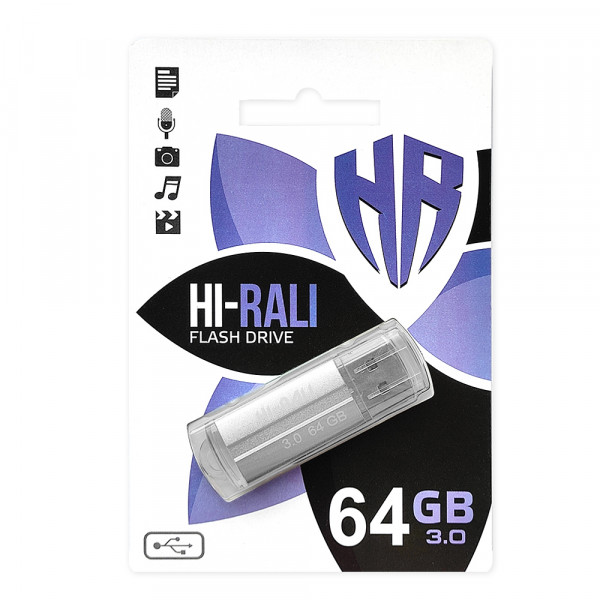 Флеш-накопитель USB3.0 64GB Hi-Rali Corsair Series Silver (HI-64GB3CORSL), фото №2