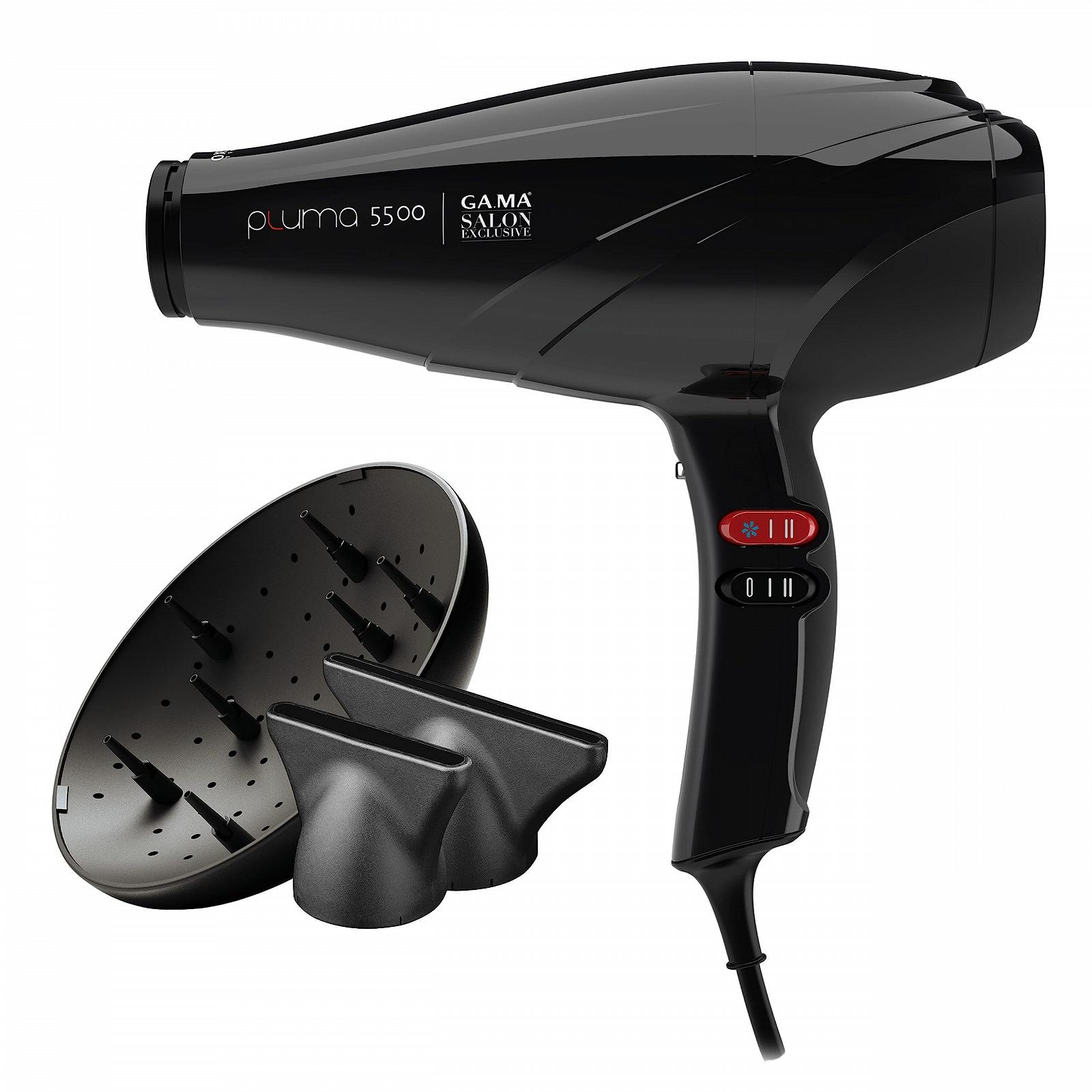 Фен GA.MA Italy Professional Pluma 5500 Oxy-Active, 2400 Вт, черный, фото №1