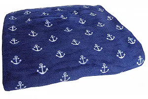 Плед Comfortable Living Морська тематика Якірний мотив 150 x 200 см (Синій з білим) - Фото 1