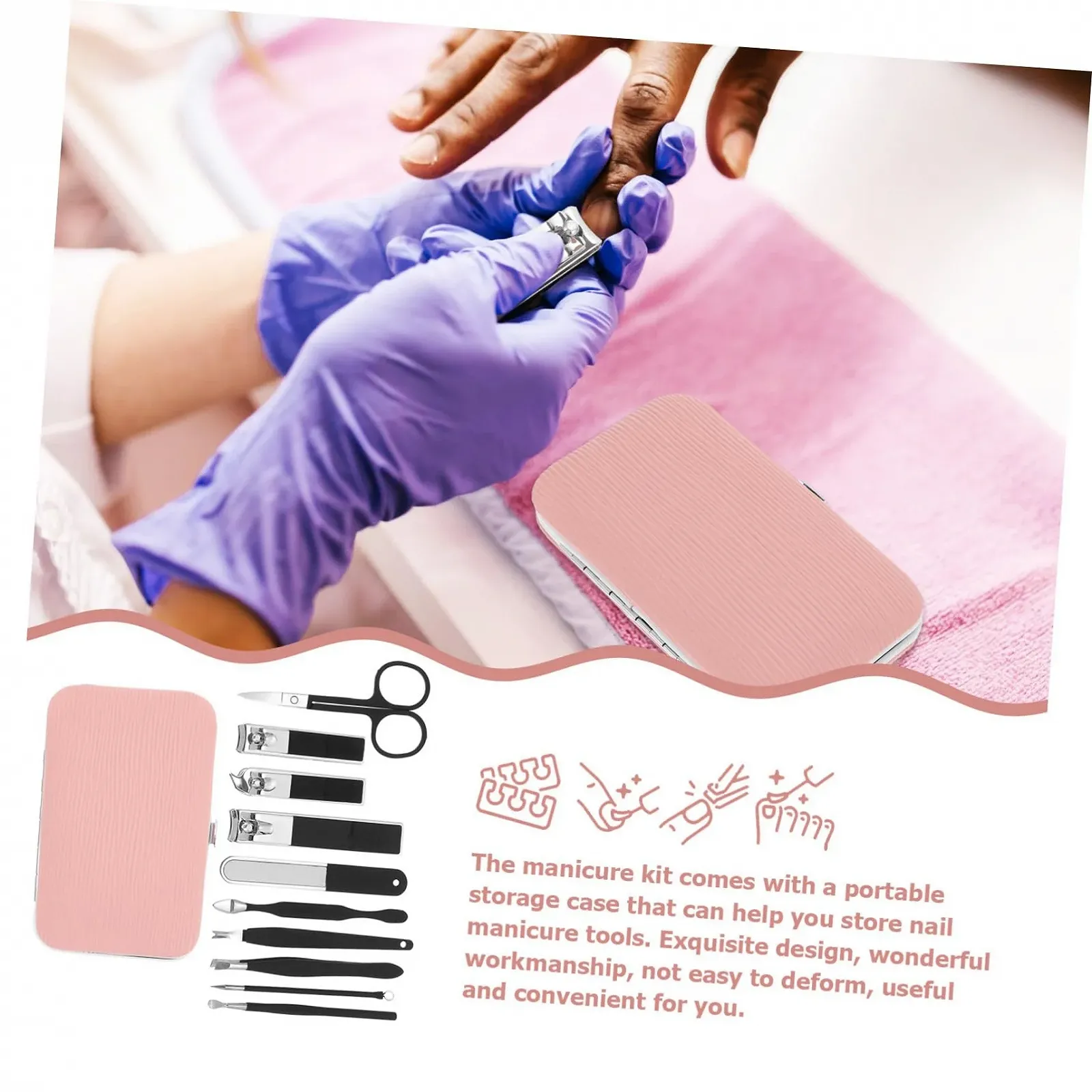 Набор инструментов для маникюра WRITWAA Черный Pu, фото №3