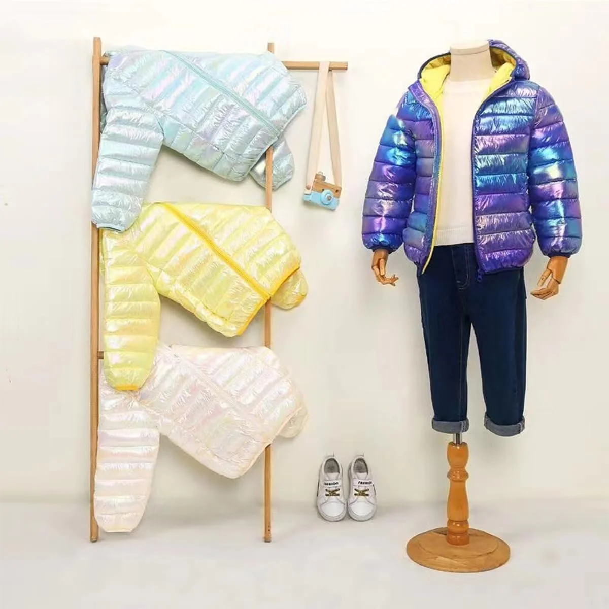 Зимова куртка linboo Дитяча Легка з капюшоном стьобана, фото №6 Зимова куртка linboo Дитяча Легка з капюшоном стьобана, фото №6