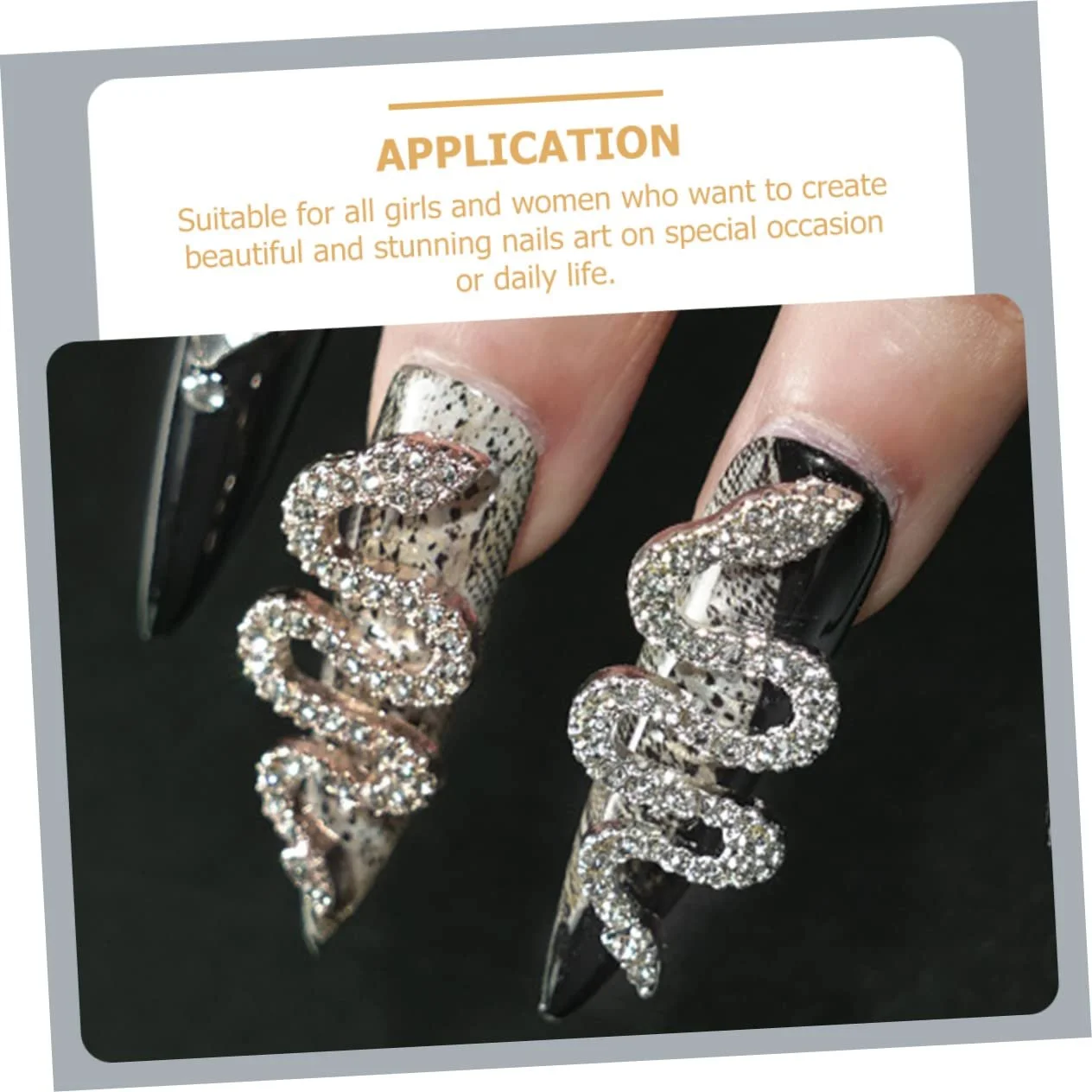 Украшение для ногтей в виде змеи Housoutil, сплав, 7 шт., кристаллы, 3D, классические стразы, фото №6 Украшение для ногтей в виде змеи Housoutil, сплав, 7 шт., кристаллы, 3D, классические стразы, фото №6