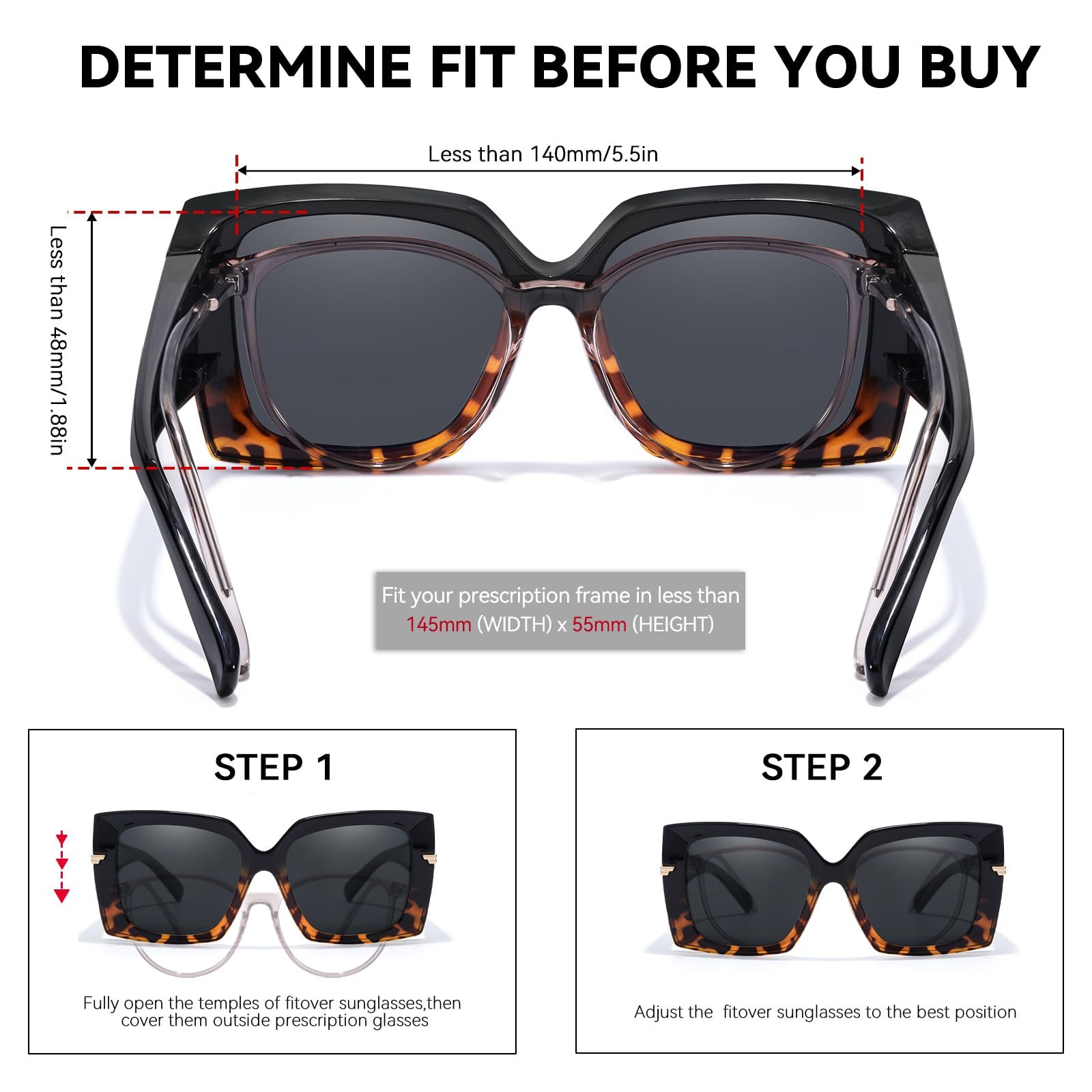 Поляризованные солнцезащитные очки LVIOE женские UV400 защита Квадратные Черный, фото №3