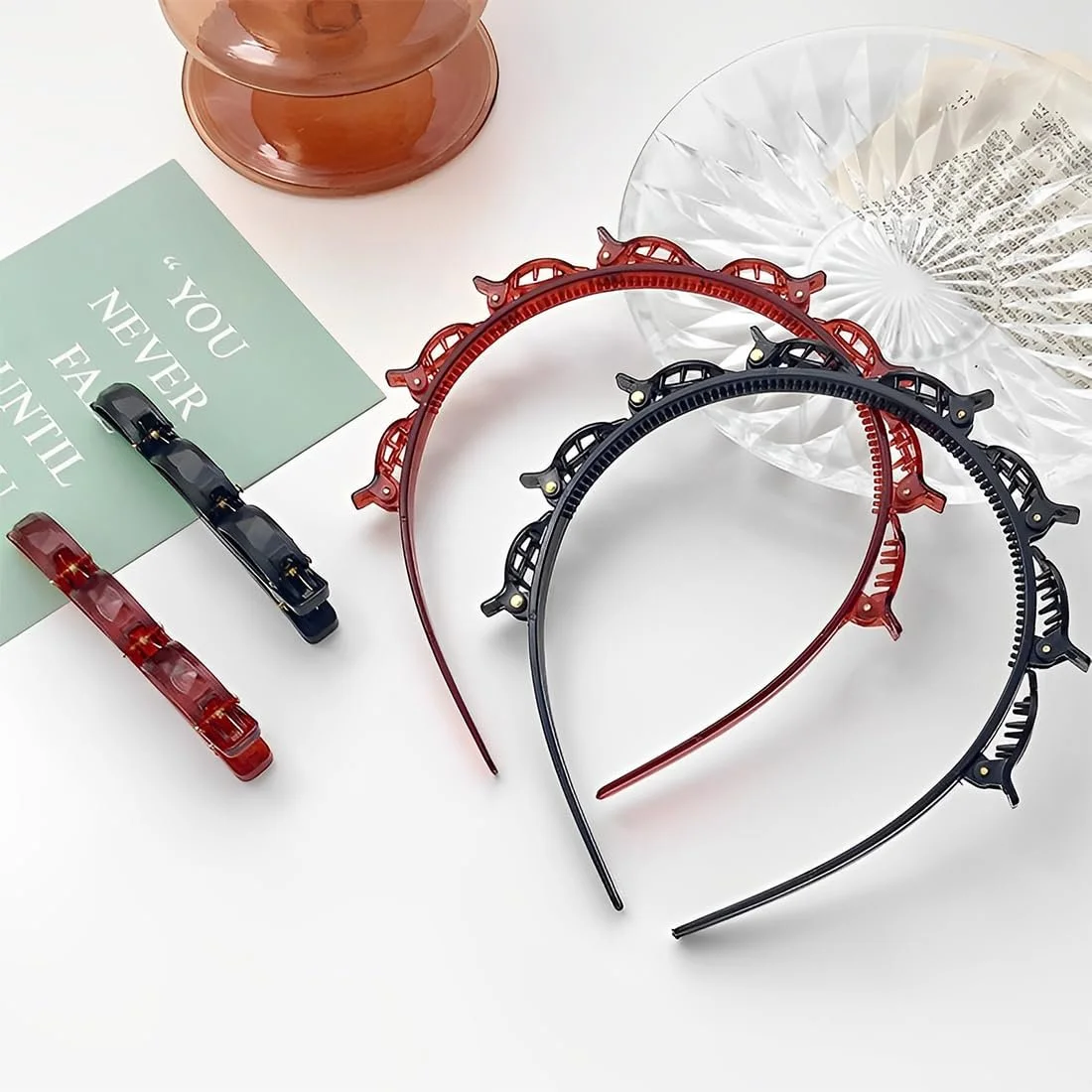 Набір обручів для волосся з затискачами, фото №5