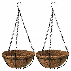 Корзина подвесная LWINGFLYER Набор из 2 шт. 25,4 см металлическая с кокосовым волокном - Фото 1