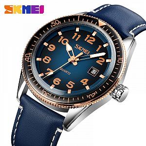 Годинник Skmei 9232LRGBU Rose-Gold Blue Leather synthetic.ua - Фото 1